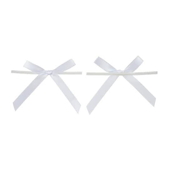 White Bow Twist Ties by Makery®, 12ct.